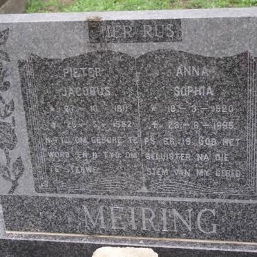 MEIRING Pieter Jacobus 1911-1982 &amp; Anna Sophia 1920-1995
