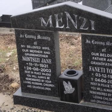 MENZI Faneti Toen 1924-2004 &amp; Nontsizi Jane 1931-2003