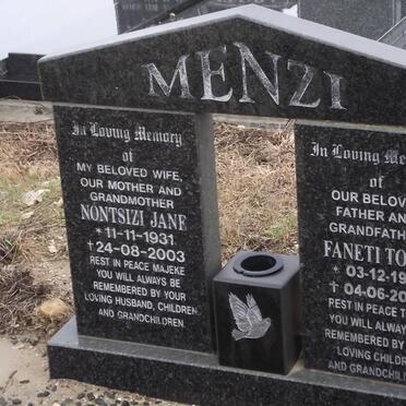 MENZI Faneti Toen 1924-2004 &amp; Nontsizi Jane 1931-2003