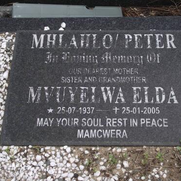 MHLAHLO Mvuyelwa Elda nee PETER 1937-2005