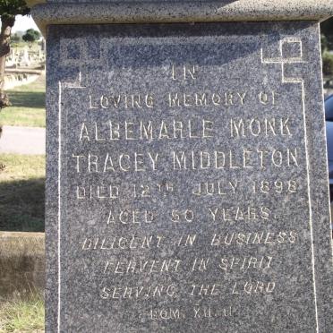 MIDDLETON Albemarle Monk Tracy  -1898