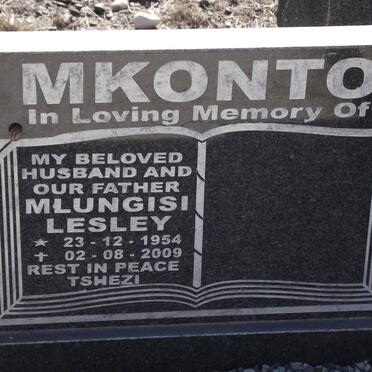 MKONTO Mlungisi Lesley 1954-2009