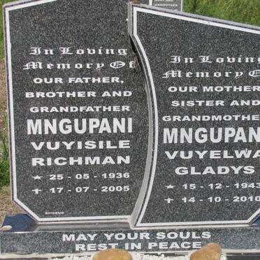 MNGUPANI Vuyisile Richman 1936-2005 &amp; Vuyelwa Gladys 1943-2010