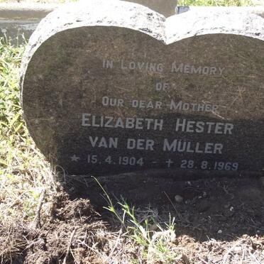 MULLER Elizabeth Hester, van der 1904-1969