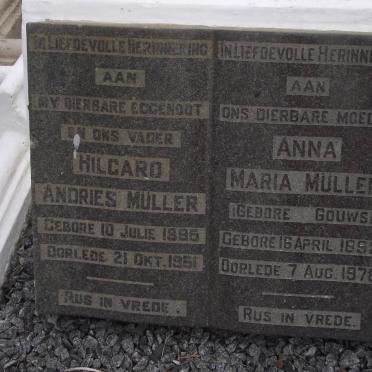 MULLER Hilgard Andries 1895-1951 &amp; Anna Maria GOUWS 1892-1978