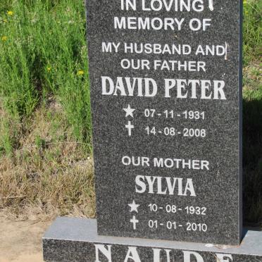 NAUDE David Peter 1931-2008 &amp; Sylvia 1932-2010