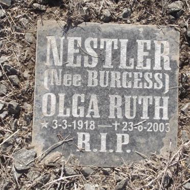 NESTLER Olga Ruth nee BURGESS 1918-2003