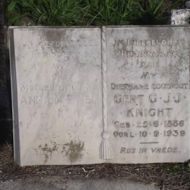 NEL Anna M. E. nee KEUN 1893-1977 :: KNIGHT Gert G.J.J. 1886-1939