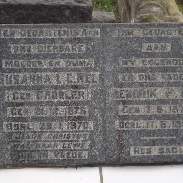 NEL Hendrik P. 1873-1954 &amp; Susanna L.C. GROBLER 1875-1970