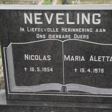NEVELING Nicolas -1954 &amp; Maria Aletta -1978