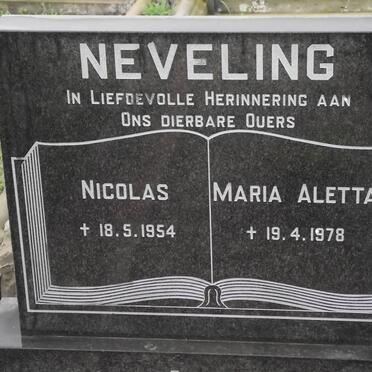 NEVELING Nicolas -1954 &amp; Maria Aletta -1978