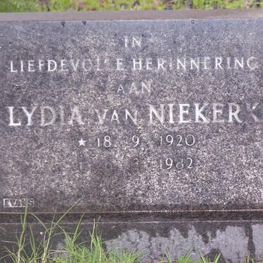 NIEKERK Lydia, van 1920-1982