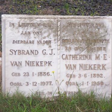 NIEKERK Sybrand G.J., van 1886-1977 &amp; Catherina M.E. 1892-1950