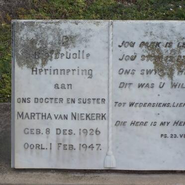 NIEKERK Martha, van 1926-1947