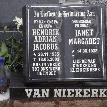 NIEKERK Hendrik Adrian Jacobus, van 1935-2002 &amp; Janet Margaret 1938-