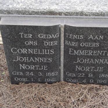 NORTJE Cornelius Johannes 1882-1941 &amp; Emmerentia Johanna 1882-1967
