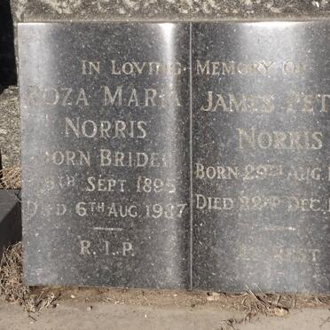 NORRIS James Peter 1888-1951 &amp; Roza Maria BRIDE? 1895-1987