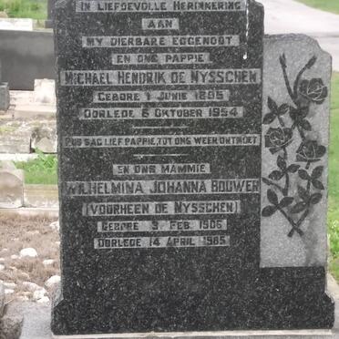 NYSSCHEN Michael Hendrik, de 1895-1954 :: BOUWER Wilhelmina Johanna formerly DE NYSSCHEN 1906-1985