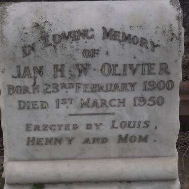 OLIVIER Jan H.W. 1900-1950