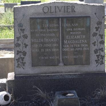 OLIVIER Willem Francois 1901-1956 &amp; Elizabeth Magdalena 1906-1974