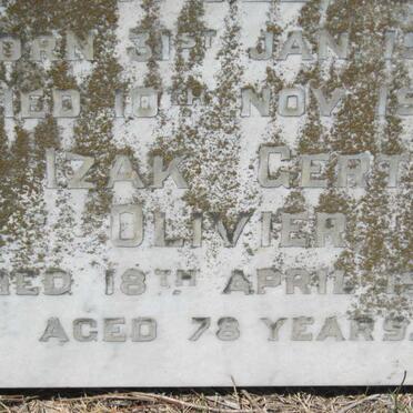 OLIVIER Izak Gert -1968 :: PAGEL Catherine Elizabeth 1916-1961 