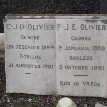OLIVIER C.J.D. 1899-1981 &amp; P.J.E. 1899-1951