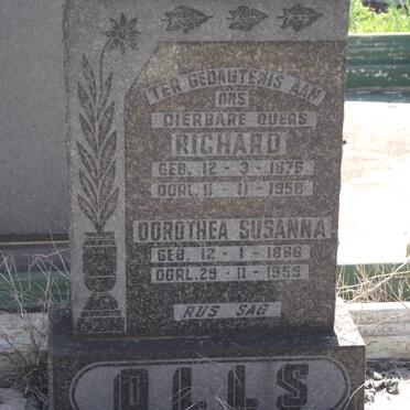 OLLS Richard 1876-1958 &amp; Dorothea Susanna 1886-1959
