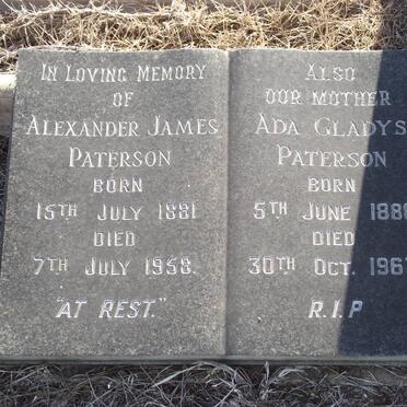 PATERSON Alexander James 1881-1958 &amp; Ada Gladys 1888-1963