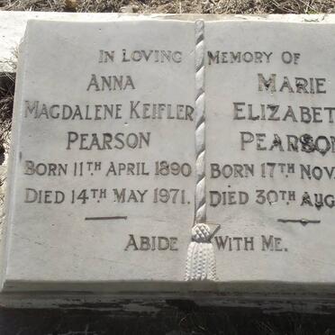 PEARSON Anna Magdalene Keifler 1890-1971 :: PEARSON Marie Elizabeth 1892-1977