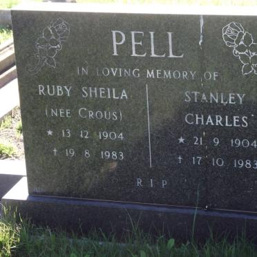 PELL Ruby Sheila CROUS 1904-1983 &amp; Stanley Charles 1904-1983