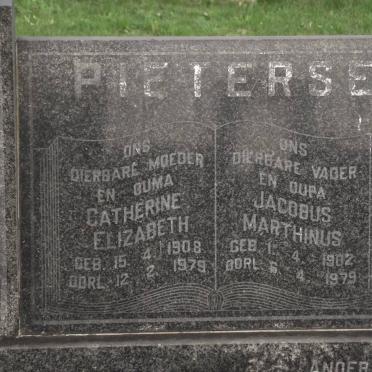 PIETERSE Jacobus Marthinus 1902-1979 &amp; Catherine Elizabeth 1908-1979