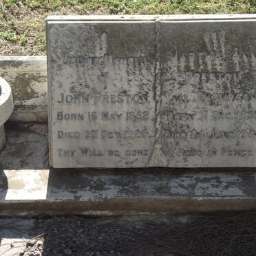 PRESTON John 1852-1929 &amp; Martha Ann THOMPSON 1857-1946