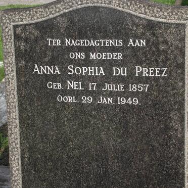 PREEZ Anna Sophia, du nee NEL 1857-1949