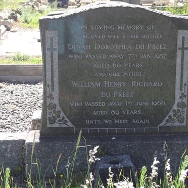 PREEZ Dinah Dorothea, du -1957 &amp; William Henry Richard -1960