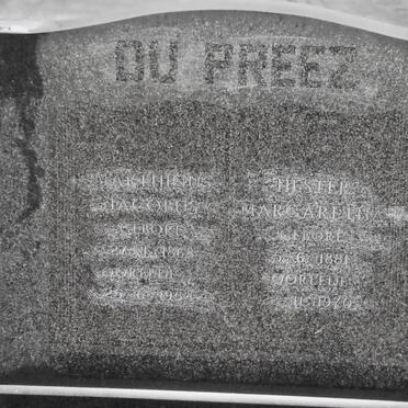 PREEZ Marthinus Jacobus, du 1868-1954 &amp; Hester Margaretha 1881-1970