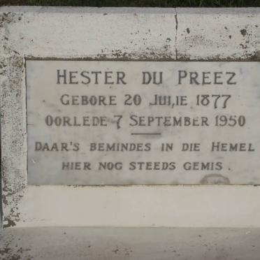 PREEZ Hester, du 1877-1950