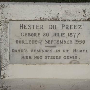 PREEZ Hester, du 1877-1950