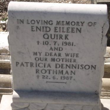 QUIRK Enid Eileen -1981 :: ROTHMAN Patricia Dennison -1987