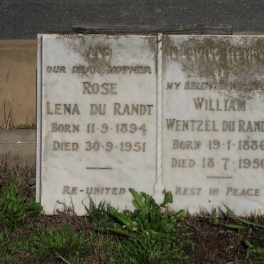 RANDT William Wentzel, du 1886-1950 &amp; Rose Lena 1894-1951
