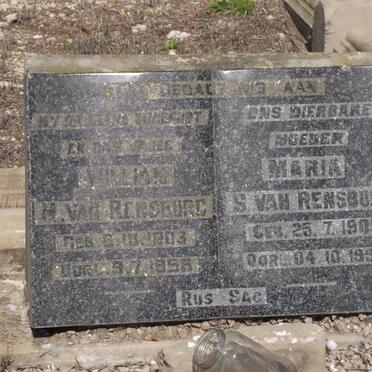 RENSBURG William M., van 1903-1968 &amp; Maria S. 1905-1985