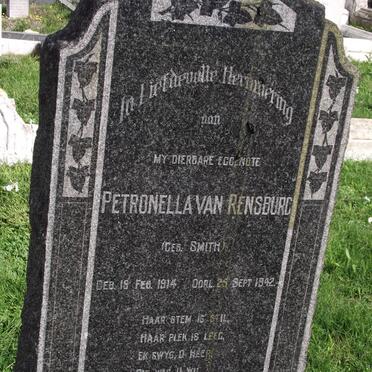 RENSBURG Petronella, van nee SMITH 1914-1942