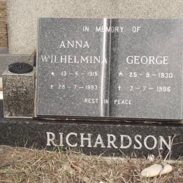 RICHARDSON Anna Wilhelmina 1915-1993 :: RICHARDSON George 1930-1996