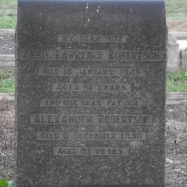 ROBERTSON Alexander -1950 &amp; Annie Lawrence -1946