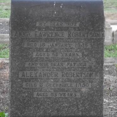 ROBERTSON Alexander -1950 &amp; Annie Lawrence -1946