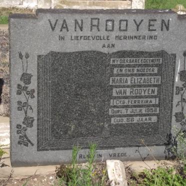 ROOYEN Maria Elizabeth, van nee FERREIRA -1958