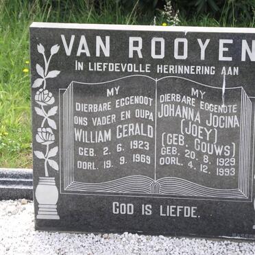 ROOYEN William Gerald, van 1923-1969 &amp; Johanna Jocina GOUWS 1929-1993