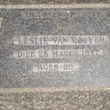 ROOYEN Leslie, van -1937