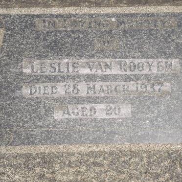 ROOYEN Leslie, van -1937
