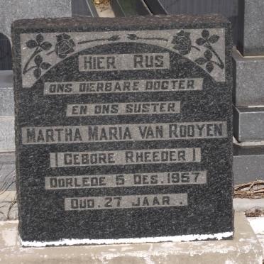 ROOYEN Martha Maria, van nee RHEEDER -1957