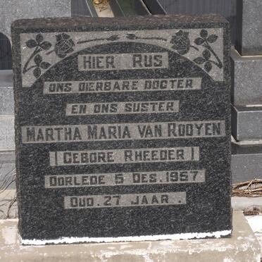 ROOYEN Martha Maria, van nee RHEEDER -1957